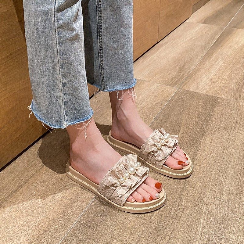 厚底拖鞋女夏2024年新款时尚松糕底沙滩鞋外穿度假凉拖大码41一43,女鞋,一字拖,淘宝优惠券,粉丝福利购,淘宝优惠卷