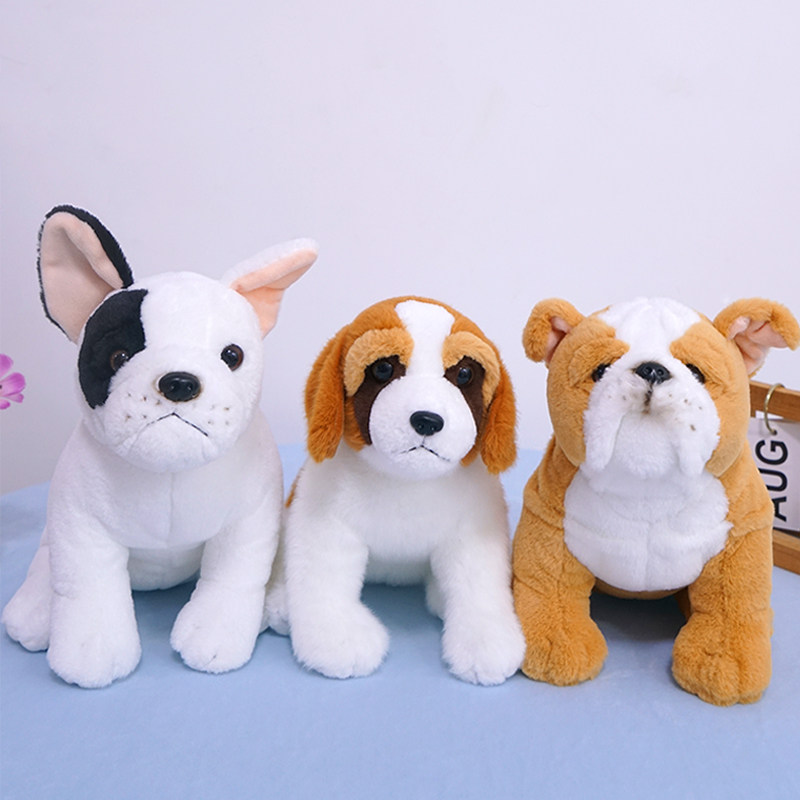 仿真动物斗牛犬毛绒玩具邹皮狗公仔安抚玩偶卡通圣诞抱.枕娃娃公