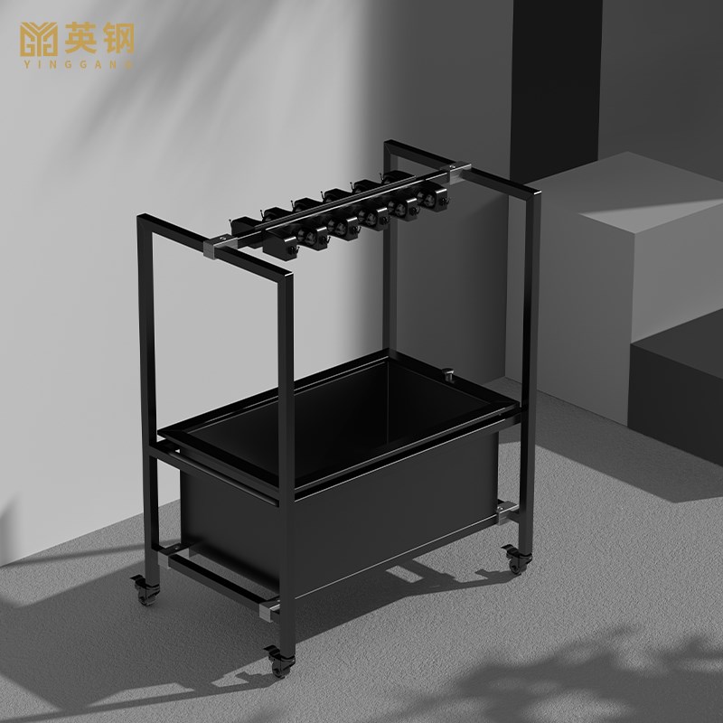 黑色不锈钢拖把池商用q餐厅一体式移动洗拖把墩布池阳台拖布池水