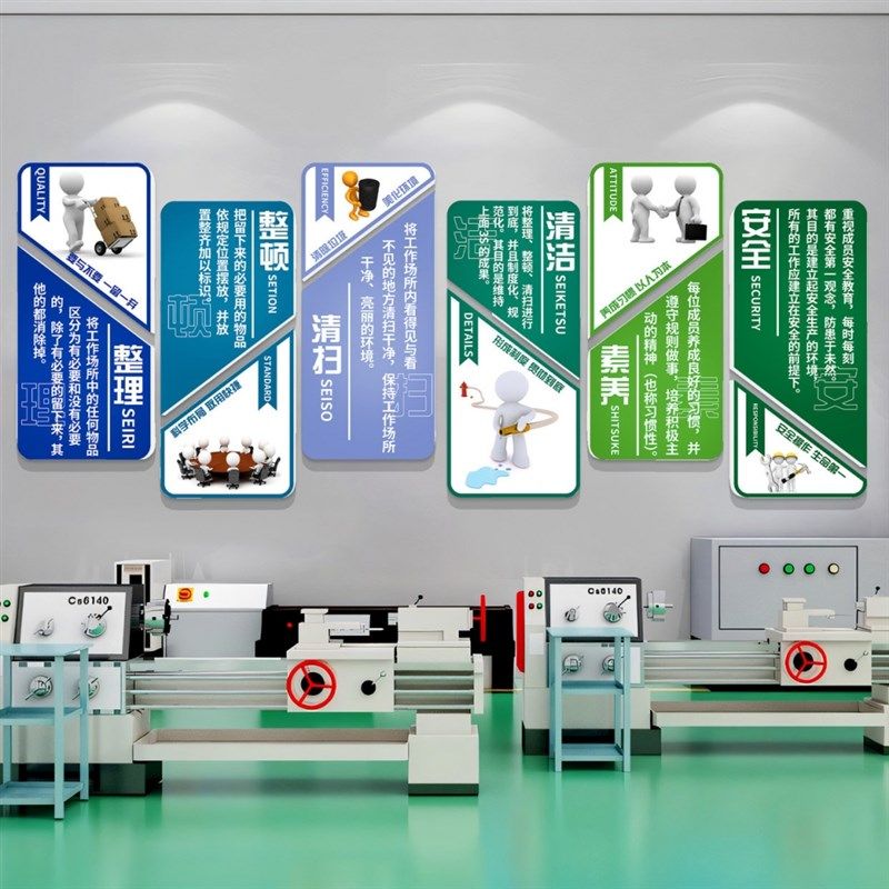 企业文化墙办公室布置仓库强化安全生产宣传6s标识牌管理形象墙贴