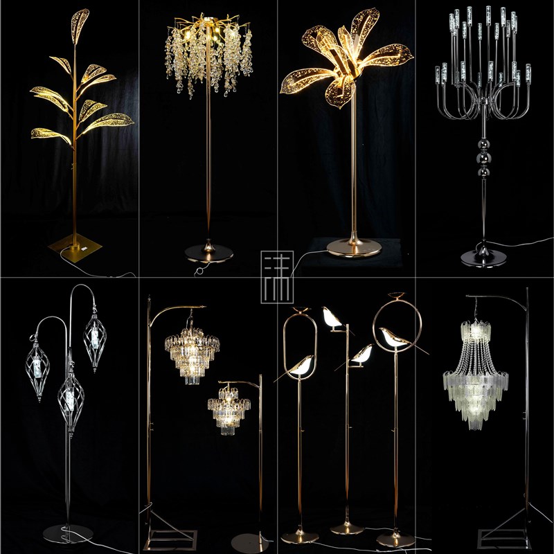 婚庆道具路引灯电镀铁艺婚庆中式发光水晶路引舞台布置装饰路引灯