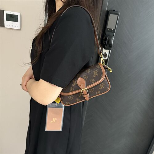 马鞍包女2025秋冬新款潮高级质感小F众老花腋下单肩包时尚斜挎小