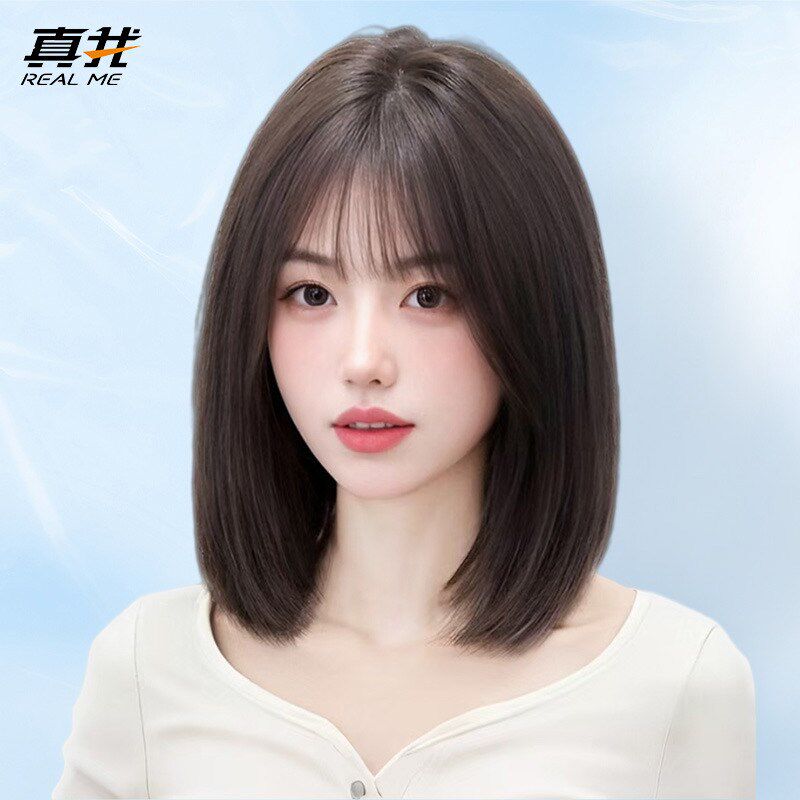 真发假发女长发h全真人发假发女全头套真发自然中长锁骨发蕾丝发