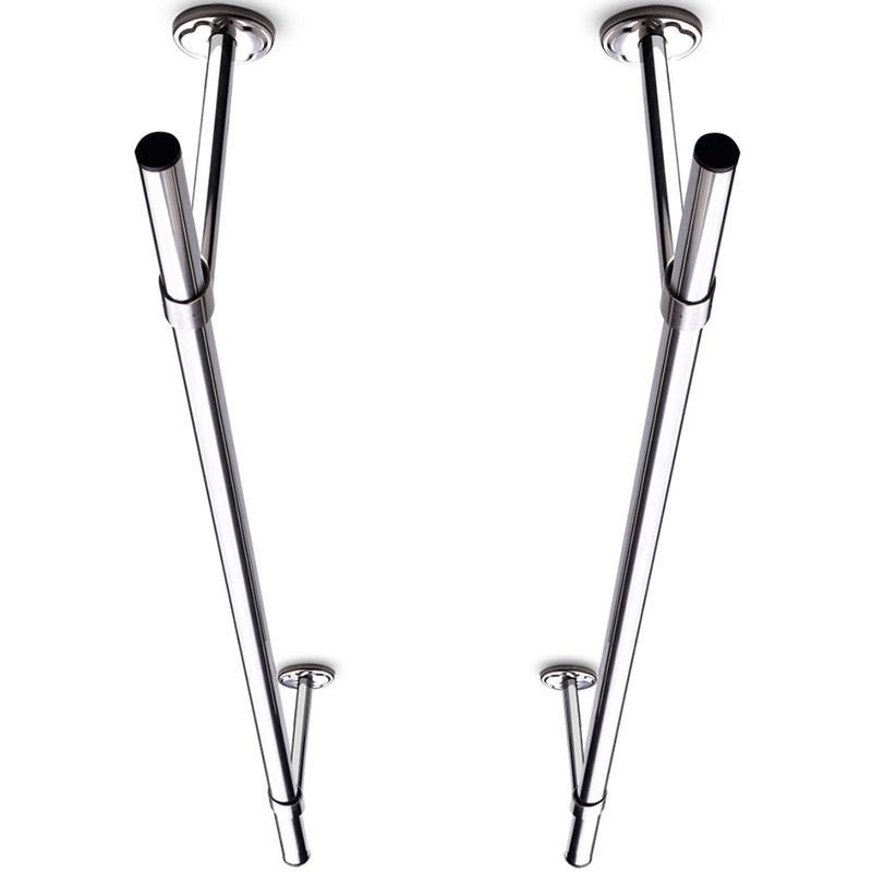 固定式晾衣杆 不锈钢阳台晾衣架吊顶装凉晒衣支架吸顶单双吊挂