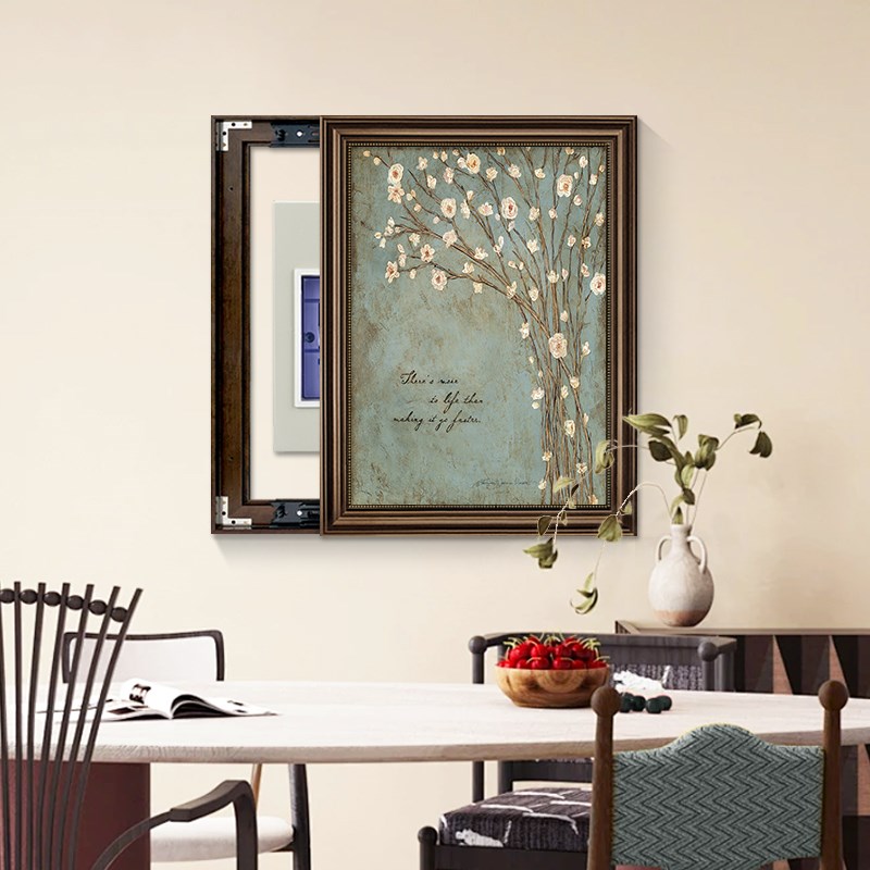 美式电表箱装饰画2025新款配电箱遮挡箱挂画电闸盒欧式免打孔竖款