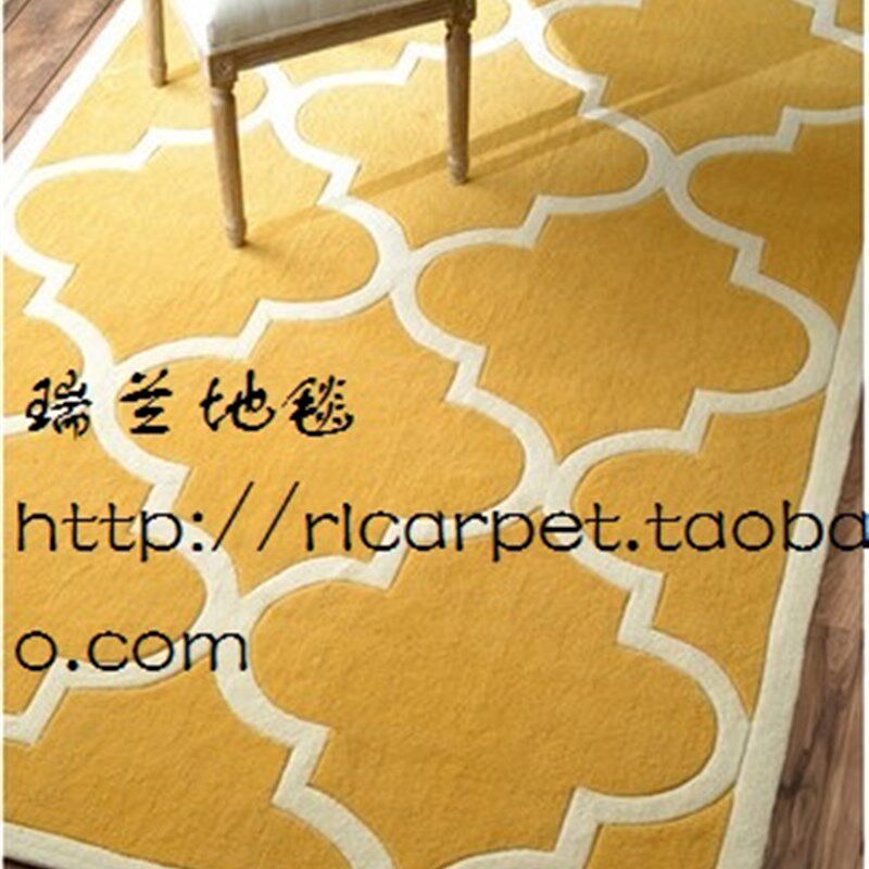 黄色橘色灰色f蓝色黑白经典新古典后现代中式客厅地毯 样板房地毯