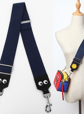 黑色帆布包带肩带k斜挎可调节包包宽肩带配件单肩包背带挎包带子