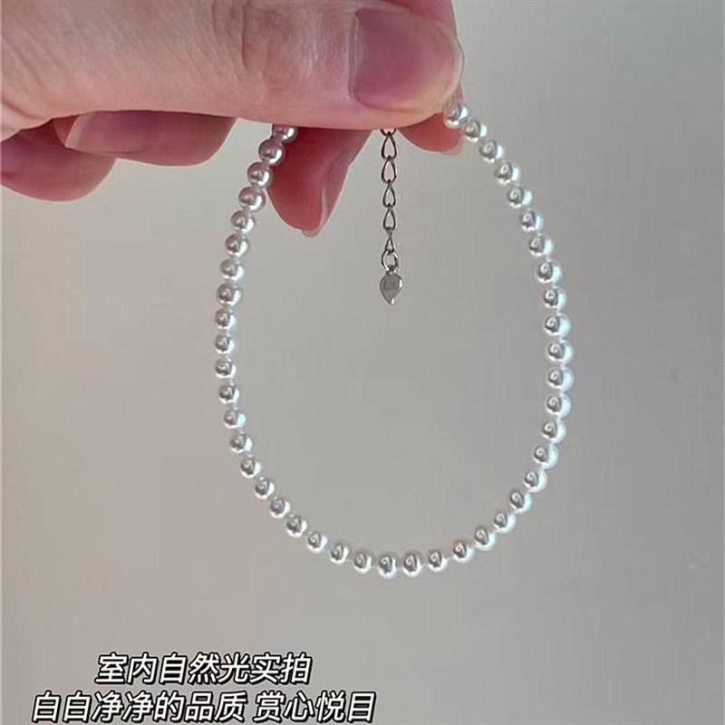 精品毕业 d天然淡水珍珠小灯泡款手链 单圈正圆亮光女款珍珠手串