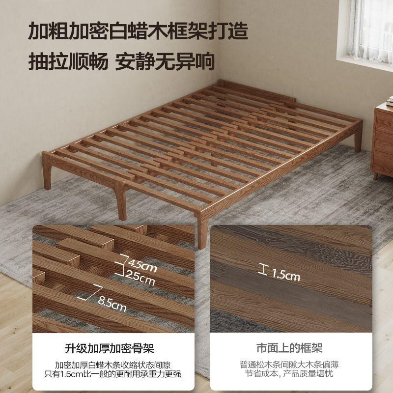 实木床可伸缩单人床无床头床架小户型一米宽80公分90cm抽拉沙发床