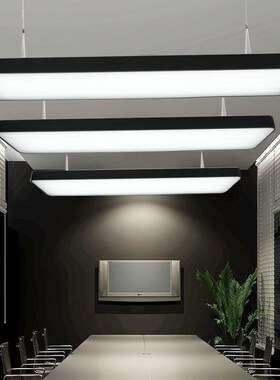 110V-220V宽电压LED长条办公室吊灯会议室长方S形吊线灯商场写字