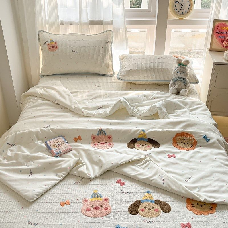 A类母婴级卡通水洗棉夏凉被四件套儿童夏季床盖空调被子可机水洗,床上用品,床品套件/四件套/多件套,淘宝优惠券,粉丝福利购,淘宝优惠卷