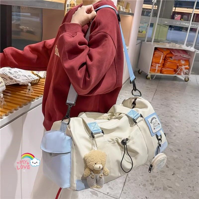 短途旅行包女轻便高颜值可斜挎可背两用包大容量出差收纳行李包女