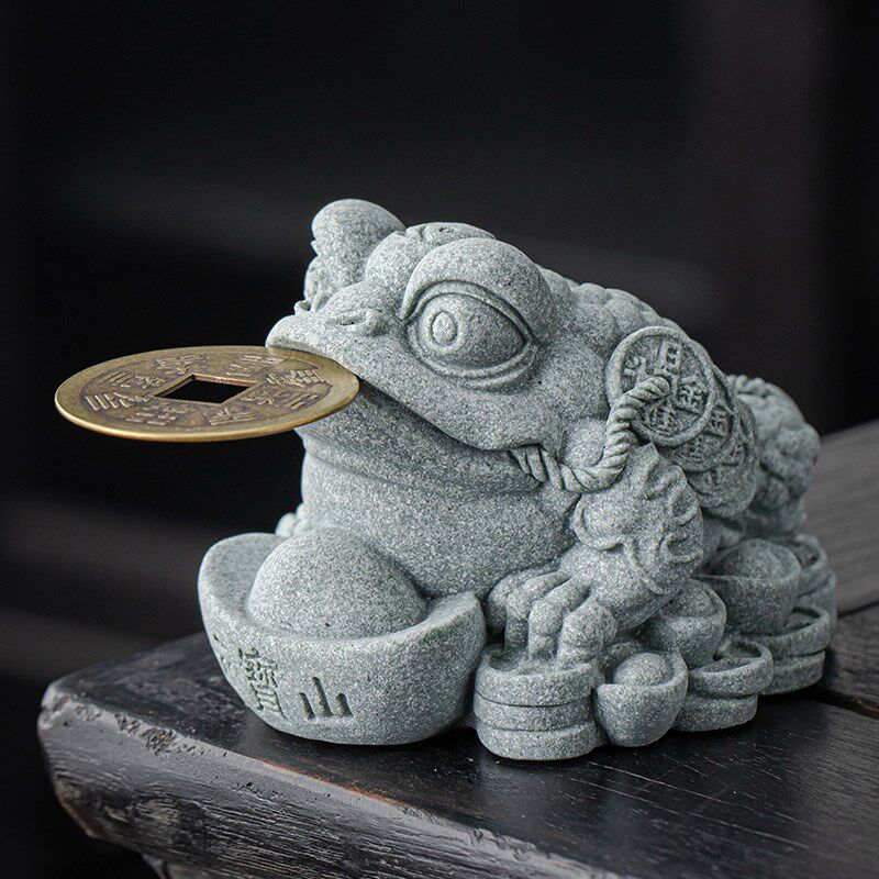 宇轩 青砂石茶j宠金蟾摆件招财狴犴龙龟桌面可养摆件鱼缸造景摆件
