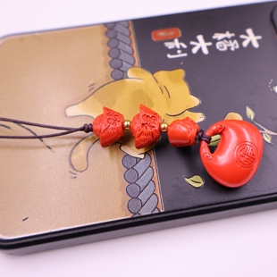 朱砂小胖福字锁车钥匙扣挂件坨坨好运手机U盘包挂链吊坠吉祥挂件