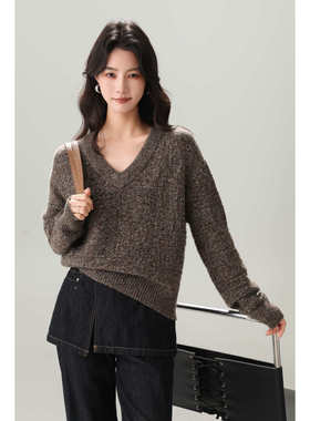 【12-27】6037  新款V领女士保暖针织衫