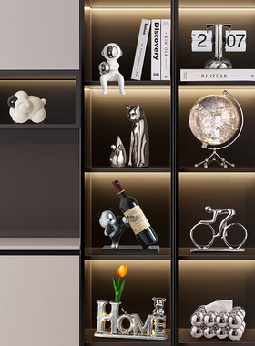 高级感酒柜装饰品摆件家居客厅红酒架柜子摆N件办公室桌面墙面装