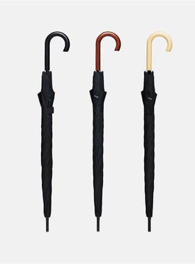 天黑黑120CM实木弯把全自动长柄雨伞男士加大码黑色抗Z风直杆伞女