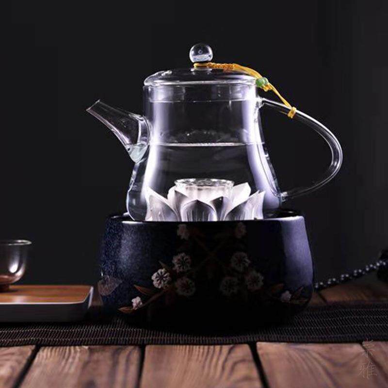 天久璃匠 800ml净界·银荷煮茶壶 茶室高硼硅玻璃壶煮水泡茶壶