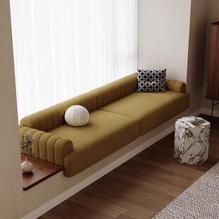 飘窗沙发改造高端飘窗垫懒人沙发北欧现代卧室小沙发窗台垫带靠背