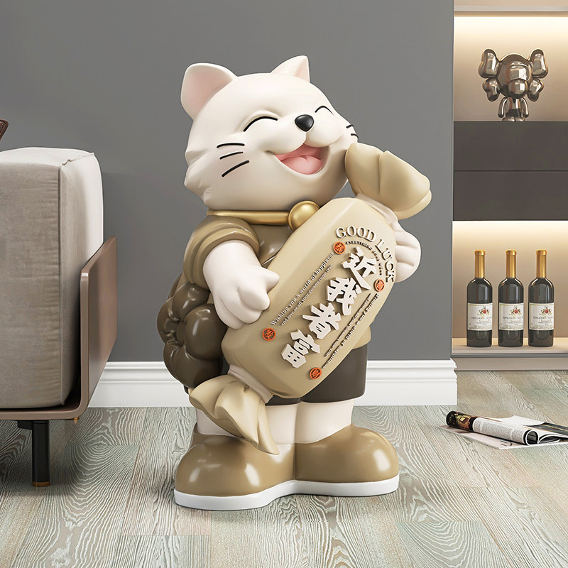 大型招财猫摆件开业礼物工艺品客厅落地家居饰品沙发入户高档装饰,家居饰品,落地摆件,淘宝优惠券,粉丝福利购,淘宝优惠卷