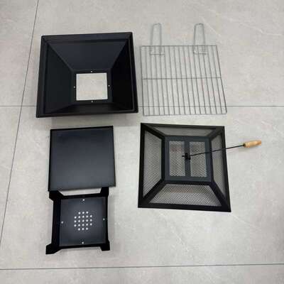三合一外贸火盆 烧烤架 square bbq grill with barbec