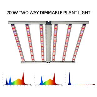 两通道旋钮调光植物灯660W 700W全光谱补光6灯条IR+UV植物生长灯