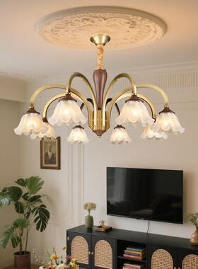 法式中古风客厅吊灯轻奢复古花朵创意简约温馨设计卧室餐厅灯397L