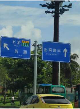 T型公路杆件单立柱 交通F杆悬臂杆热镀锌杆 道路交通圆杆八角杆