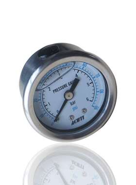 广州东莞供ACUTE不锈钢压力表轴向充油耐震液压表YN40Z 6BAR G1/8