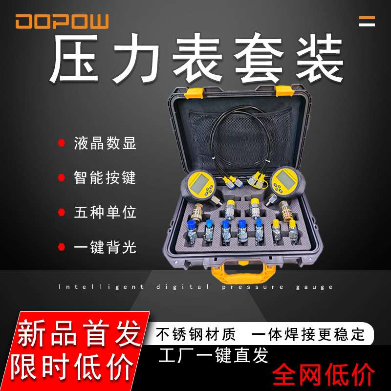 DOPOW 挖掘机压力表机箱智能数字显示大压力高精度气液两用XZ高压