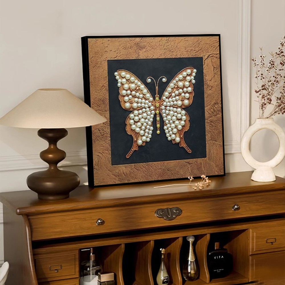 法式珍珠画中古风立体卧