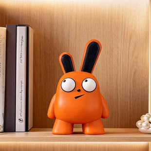 创意趣味兔子摆件电视柜卧室桌面装饰品恶搞潮玩家居大眼怪
