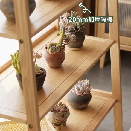 全实木书架梯形展示架橡木落地置物架多层收纳架子