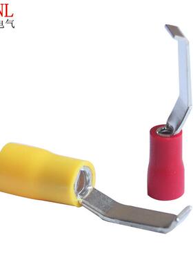 LBV 凹片形预绝缘端头 片型紫铜接线端子1.25-3/4.6冷折角压端子