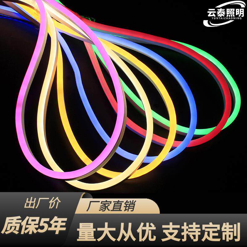LED霓虹灯带白光12V霓虹灯条 广告招牌防水单色LED霓虹灯带灯条