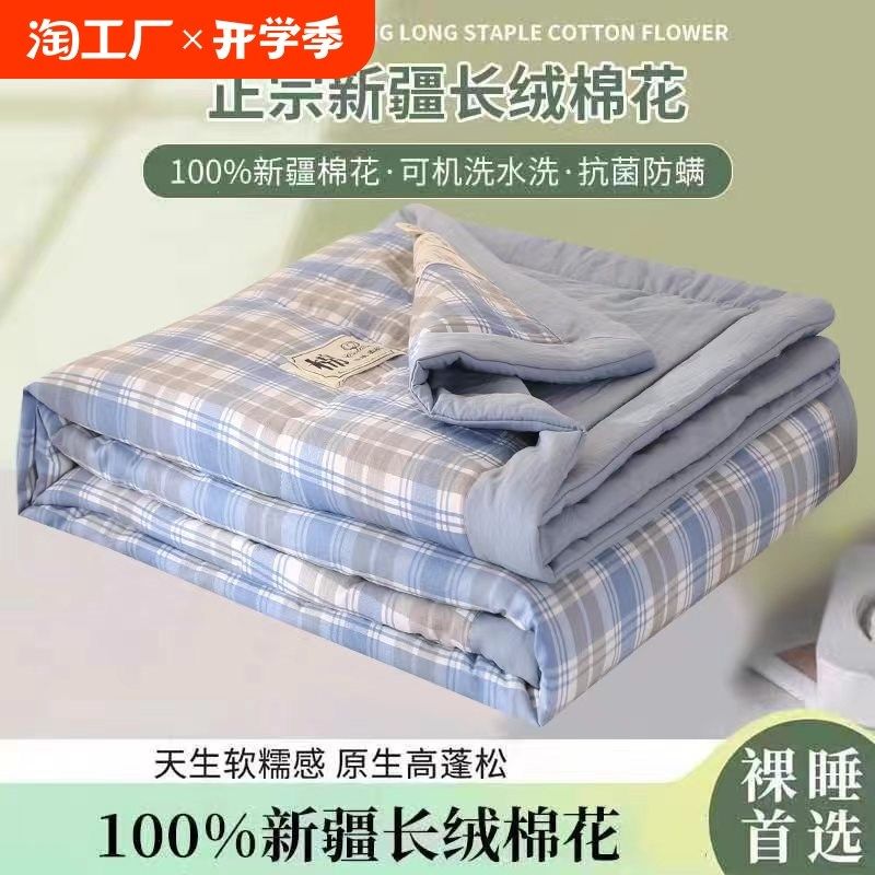 新疆纯棉花夏凉被空调被子单双人可水洗全棉夏被四件套春秋冬被芯,床上用品,棉花被,淘宝优惠券,粉丝福利购,淘宝优惠卷