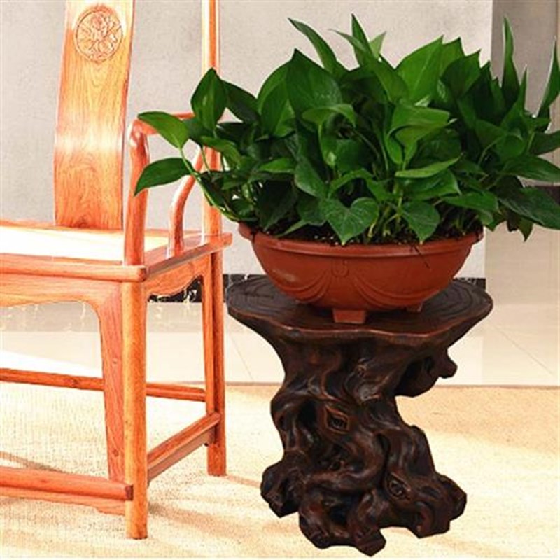 花架中式花盆架子室内客厅阳台复古花几盆景栽仿木落地底座装饰