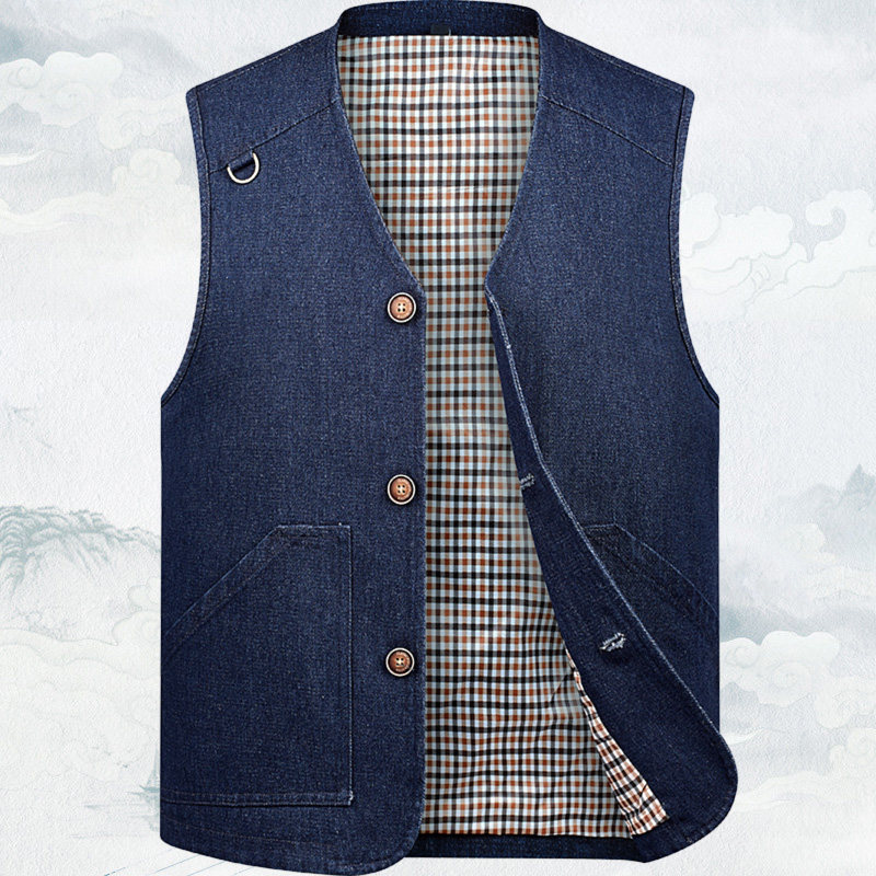 春秋款中老年马夹男士纽扣款马甲爸爸装上衣坎肩爷爷外套透气背心,男装,常规马甲,淘宝优惠券,粉丝福利购,淘宝优惠卷