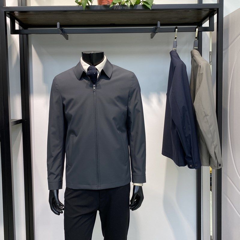 高品质牛奶丝25年春季新品男士翻领夹克上衣商务休闲行政外套领佐,男装,夹克,淘宝优惠券,粉丝福利购,淘宝优惠卷