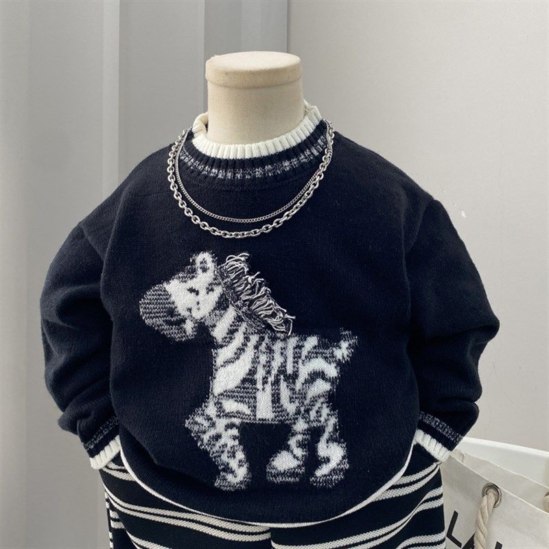 儿童毛衣男童秋冬款宝宝打底衫上衣男孩黑色潮帅气圆领3456789岁,童装/婴儿装/亲子装,毛衣/针织衫,淘宝优惠券,粉丝福利购,淘宝优惠卷