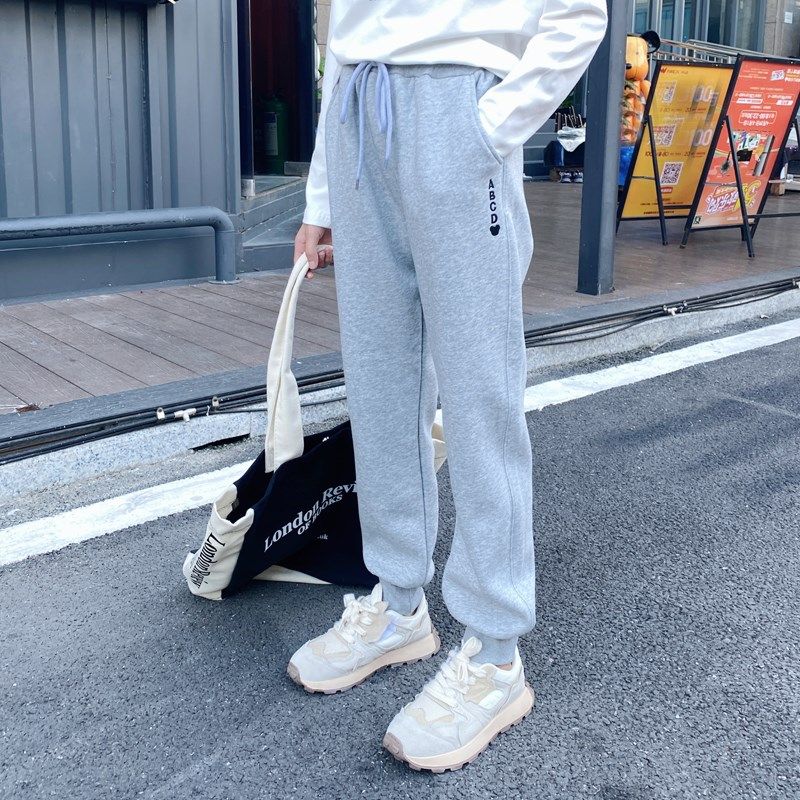 秋冬加绒女童灰色运动裤加厚男童儿童卫裤休闲长裤高腰纯棉束脚裤,童装/婴儿装/亲子装,裤子,淘宝优惠券,粉丝福利购,淘宝优惠卷