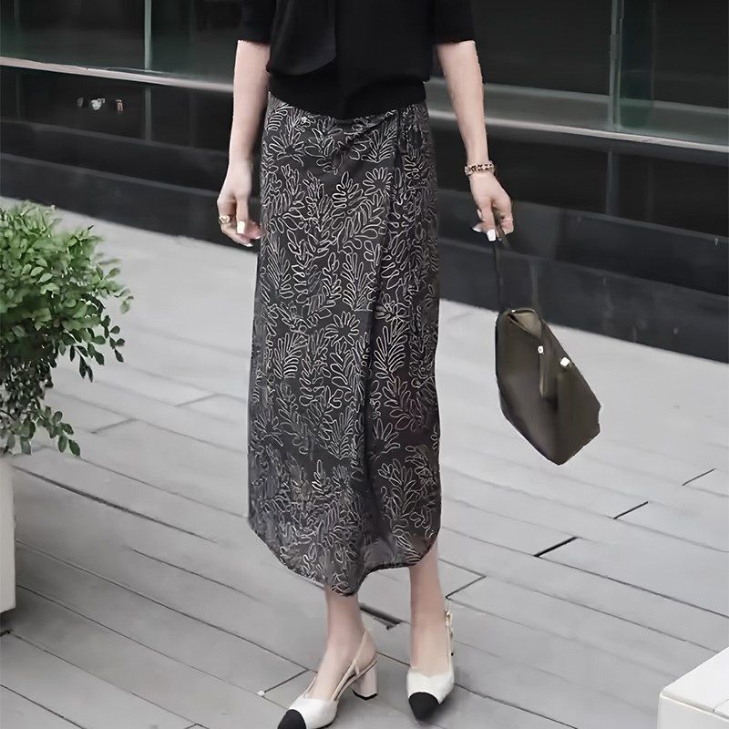 欧货正品灰色印花时尚设计感半身裙女2025夏季新款高级显瘦A字裙,女装/女士精品,大码半身裙,淘宝优惠券,粉丝福利购,淘宝优惠卷