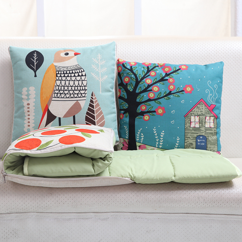 抱枕被子两用卡通多功能汽车空调靠枕被办公室午睡枕头沙发靠垫被