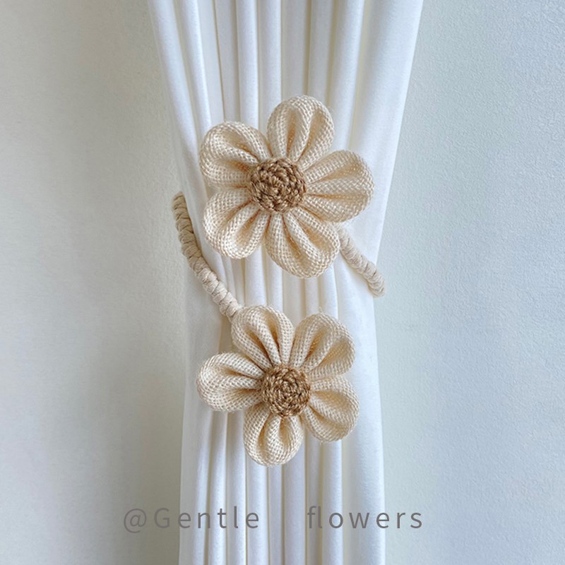花朵窗帘绑带客厅扎束带可爱轻奢高档扣环公主风收拢夹装饰捆绑带