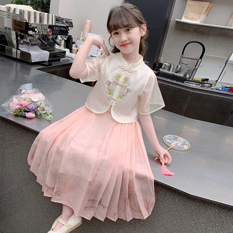 汉服女童连衣裙夏装2025新款儿童中式国风裙子套装女孩夏季公主裙,童装/婴儿装/亲子装,汉服,淘宝优惠券,粉丝福利购,淘宝优惠卷