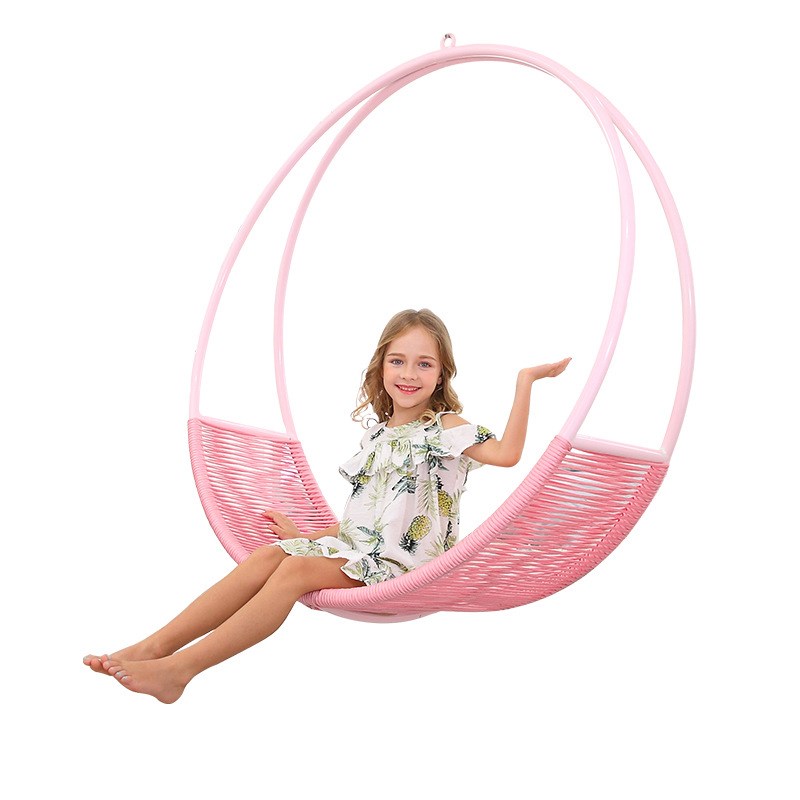 绳网部落绳编创意月亮秋千吊椅吊床公园阳台民宿景区休闲家居摇椅