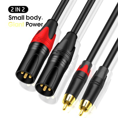 xlr转rca音频线 1.5米双卡侬头转双莲花双并线 xlr转2rca线