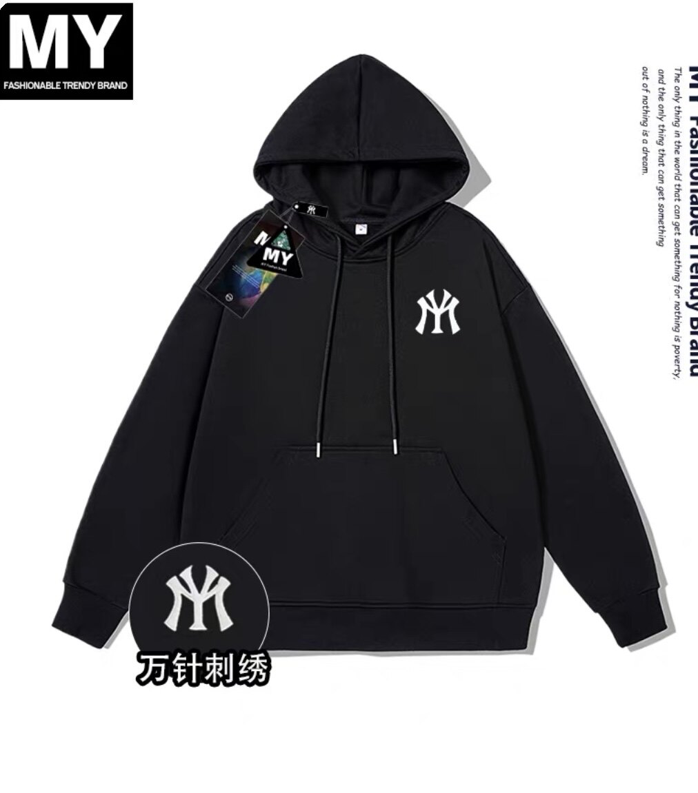 MY刺绣纯棉连帽卫衣男女百搭卫衣保暖舒适长袖外套休闲情侣款