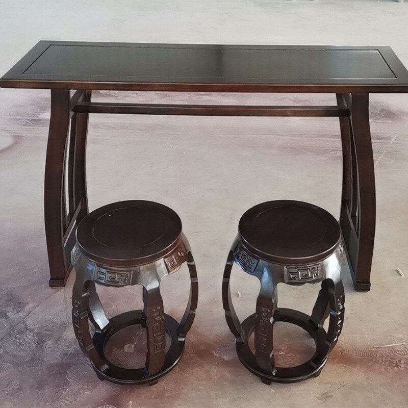 雕花仿古国学桌  幼儿园双人学生课桌  中式马鞍桌 支持定 制