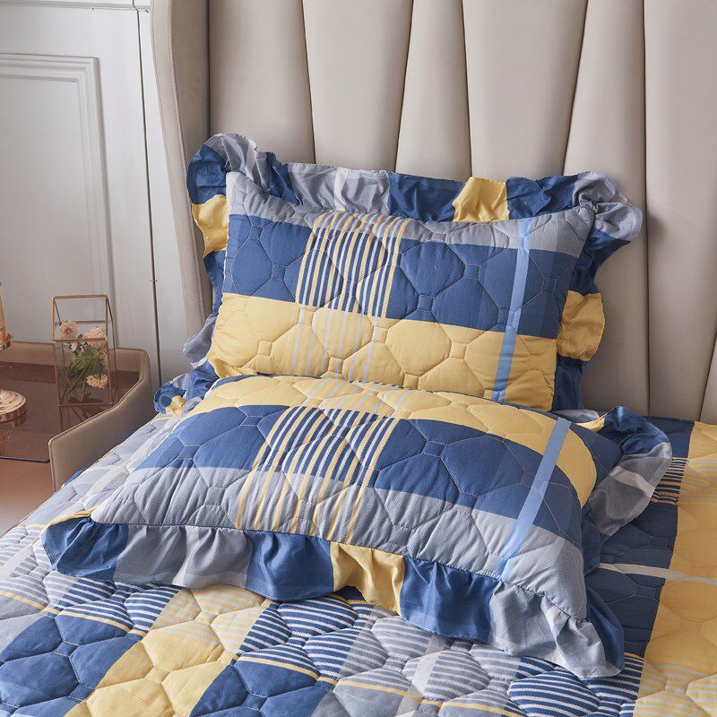 7Y夹棉花边枕套一对装加厚枕头套加棉枕芯套枕芯皮拉链式枕头壳子